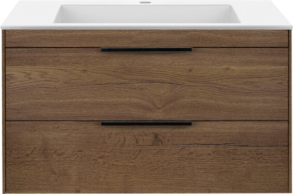 Тумба под раковину Vincea Chiara 2D 80, подвесная, 2 ящика, дуб табак