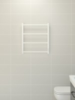 Полотенцесушитель электрический Стилье Формат 26 30527-6050 60x55 см, подключение слева, скрытое подключение слева, матовый белый, лесенка