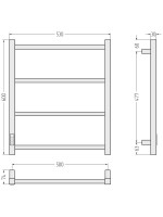 Полотенцесушитель электрический Стилье Формат 26 30527-6050 60x55 см, подключение слева, скрытое подключение слева, матовый белый, лесенка