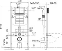 Система инсталляции для унитазов Ceramicanova Envision Flat CN1002W кнопка белая