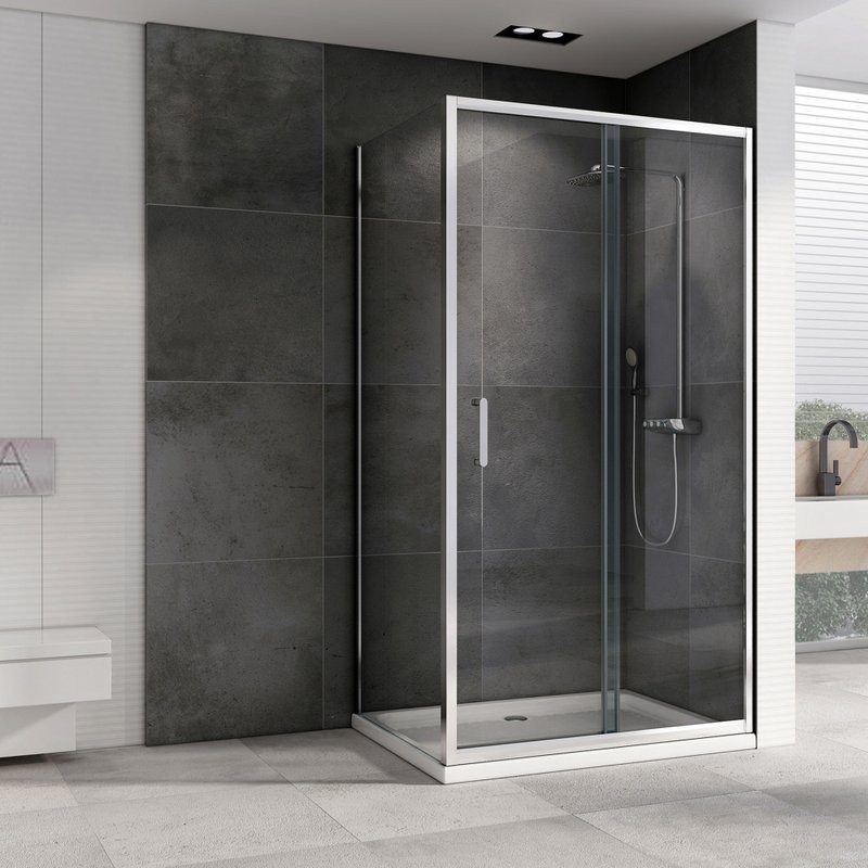 Душевой уголок Abber Schwarzer Diamant AG301105-S505 110x50, профиль хром, стекло прозрачное