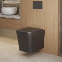 Унитаз подвесной Grossman GR-4441BMSQ с микролифтом, черный матовый