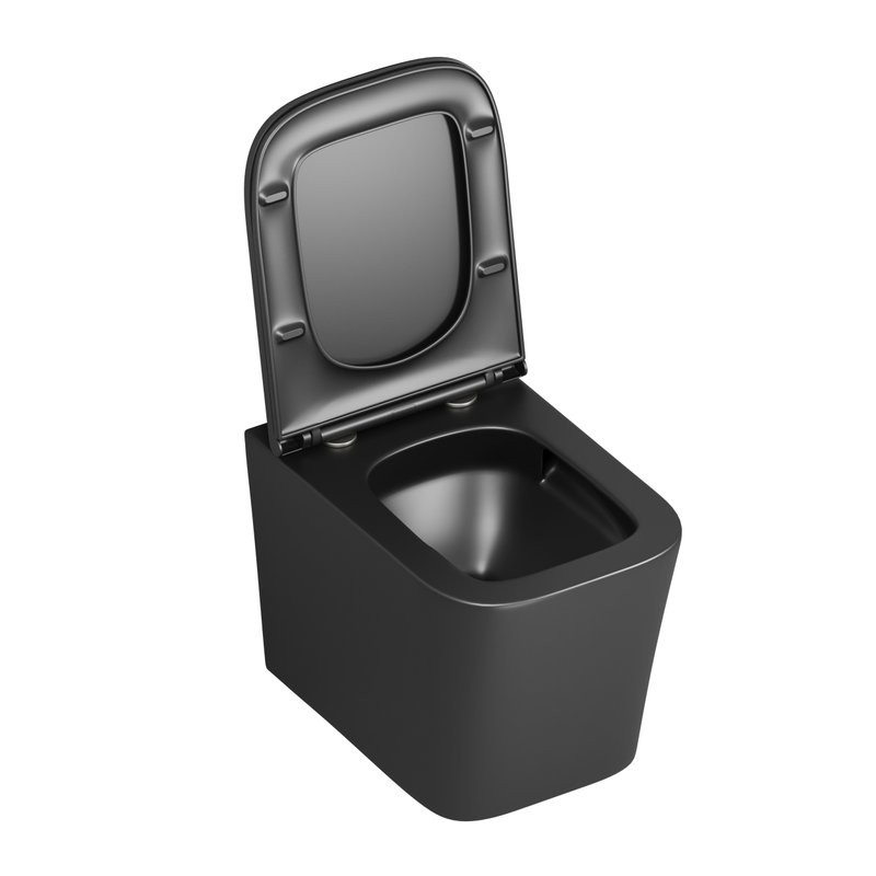 Унитаз подвесной Grossman GR-4441BMSQ с микролифтом, черный матовый