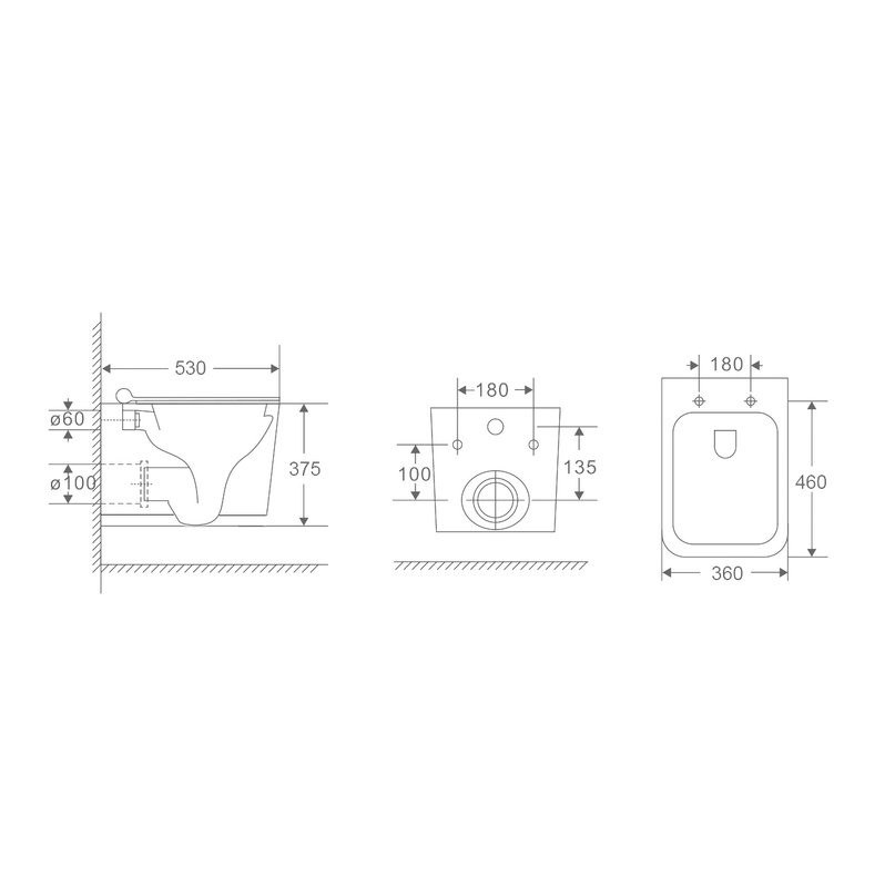 Унитаз подвесной Grossman GR-4441BMSQ с микролифтом, черный матовый