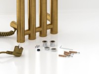 Полотенцесушитель электрический Сунержа Кантата 4.0 051-0886-1259 120x20 см, подключение слева, скрытое подключение слева, состаренная латунь, I-образный