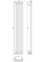 Полотенцесушитель электрический Сунержа Кантата 4.0 051-0886-1259 120x20 см, подключение слева, скрытое подключение слева, состаренная латунь, I-образный