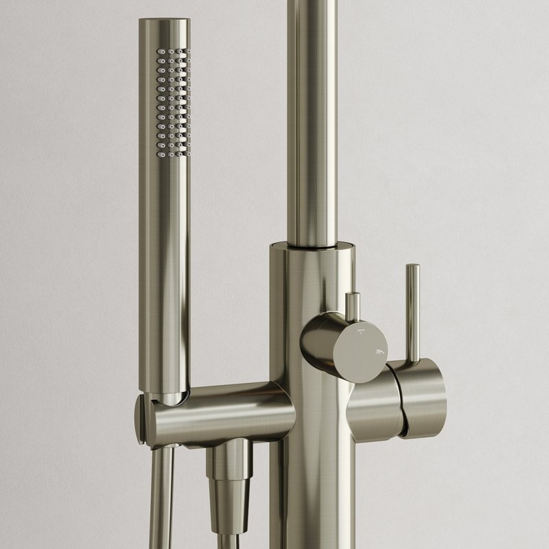 Напольный смеситель для ванны с душем Sancos Etna SC9009BN С ВНУТРЕННЕЙ ЧАСТЬЮ, брашированный никель