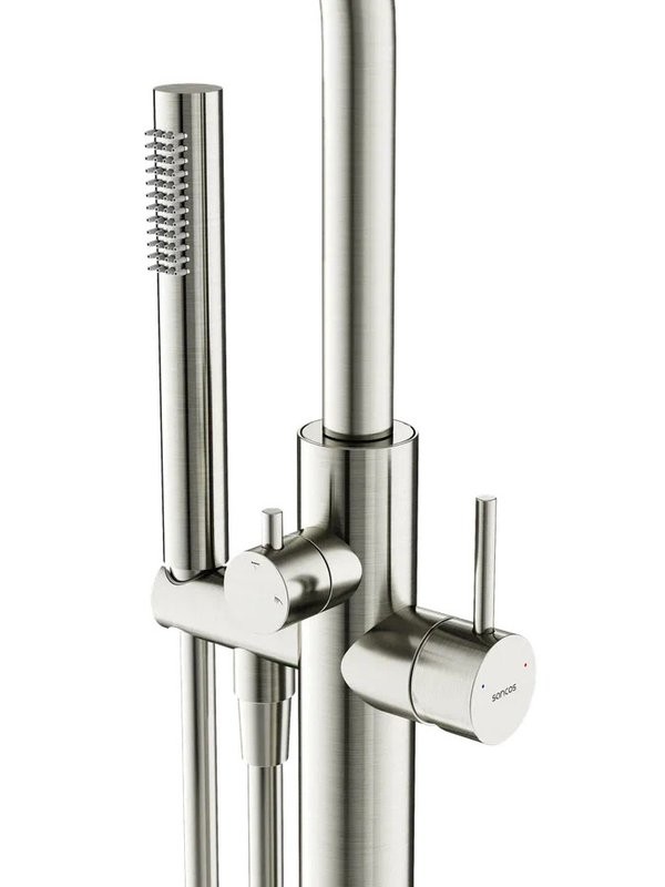 Напольный смеситель для ванны с душем Sancos Etna SC9009BN С ВНУТРЕННЕЙ ЧАСТЬЮ, брашированный никель