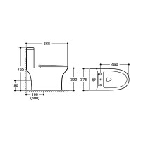 Унитаз-моноблок напольный AZARIO Sente AZ-8614 глянцевый белый
