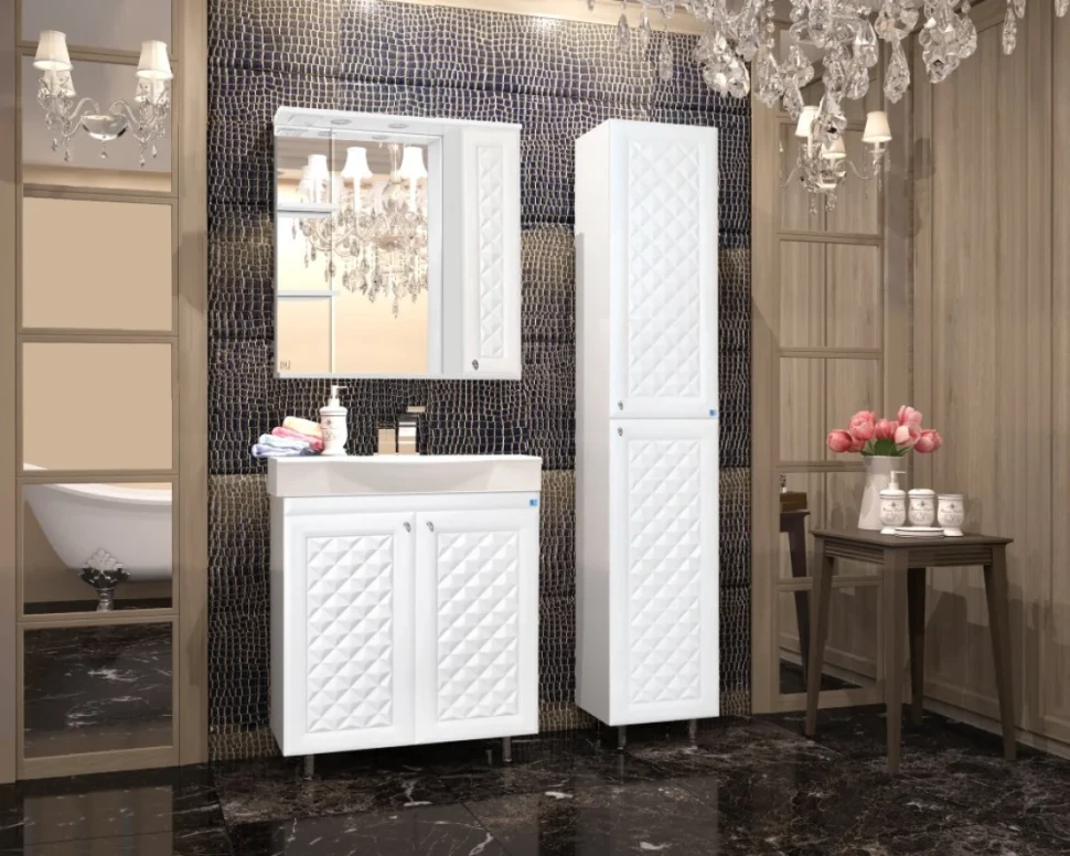 Шкаф пенал для ванной Style Line Канна 36 белый