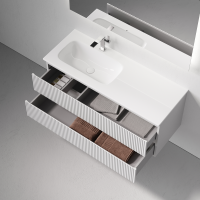 Тумба с раковиной Sancos Snob R 120 L подвесная, bianco