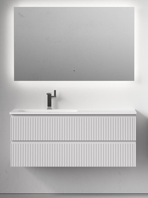 Тумба с раковиной Sancos Snob R 120 L подвесная, bianco