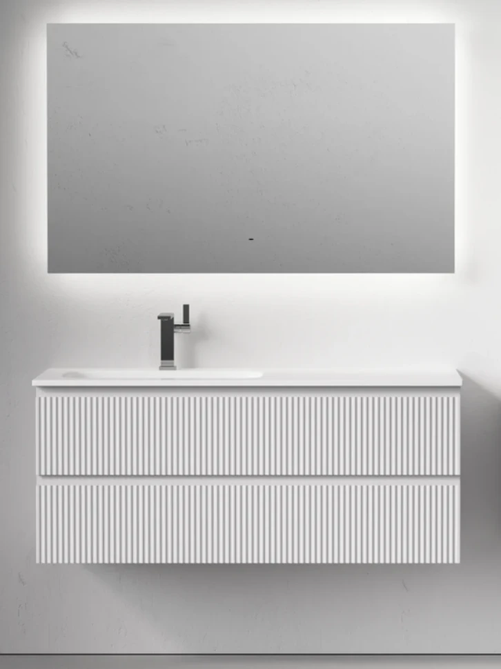 Тумба с раковиной Sancos Snob R 120 L подвесная, bianco