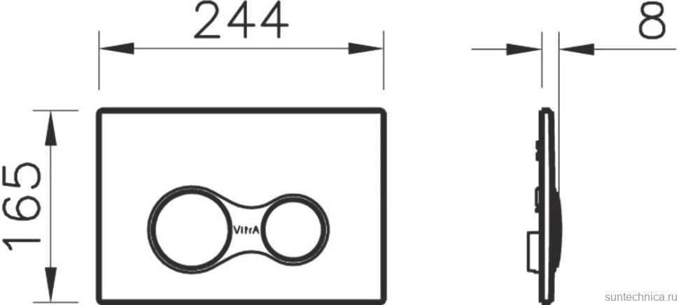 Система инсталляции для унитазов VitrA V8 768-5800-01 с кнопкой смыва Sirius 740-0485 матовый хром