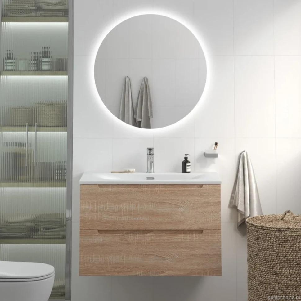 Мебель для ванной комнаты BelBagno Etna 80 rovere bianco, раковина BB-8099-80