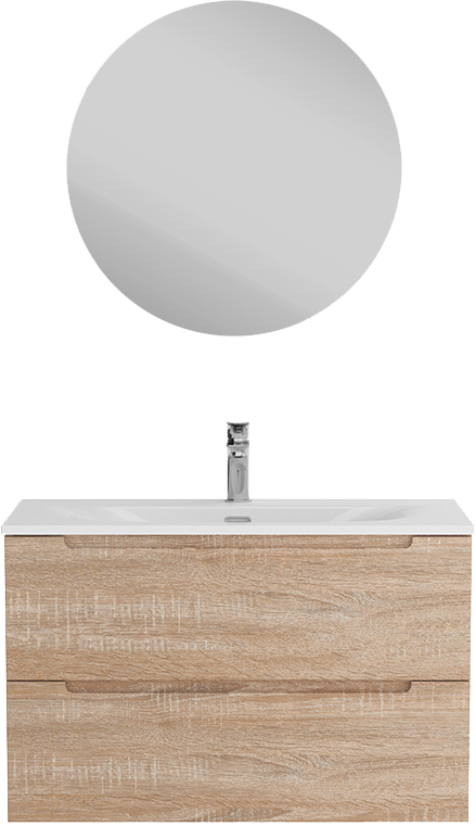 Мебель для ванной комнаты BelBagno Etna 80 rovere bianco, раковина BB-8099-80