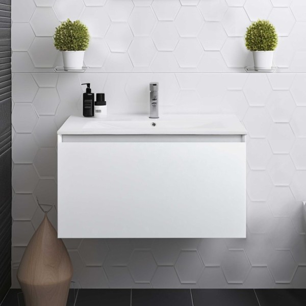 Тумба с раковиной Art&Max Latina 80 подвесная, белая