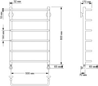 Полотенцесушитель водяной Secado Мерида 1 85x55 см, бронза, лесенка, латунь