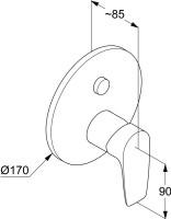 Встраиваемый смеситель для душа и ванны Kludi Pure&Solid 346590575 с внутренней частью 88011