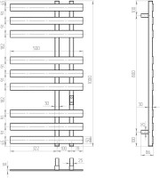 Полотенцесушитель электрический Двин LX-2 plaza neo 100х50, черный матовый
