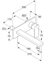 Смеситель для раковины Kludi Renon 42244N575 С ВНУТРЕННЕЙ ЧАСТЬЮ,  брашированный никель PVD