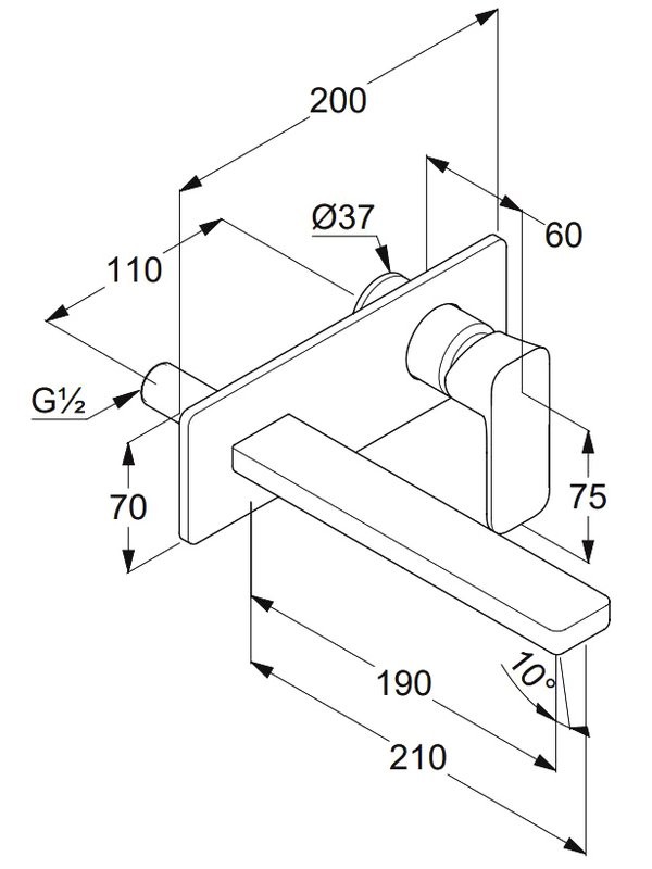 Смеситель для раковины Kludi Renon 42244N575 С ВНУТРЕННЕЙ ЧАСТЬЮ,  брашированный никель PVD