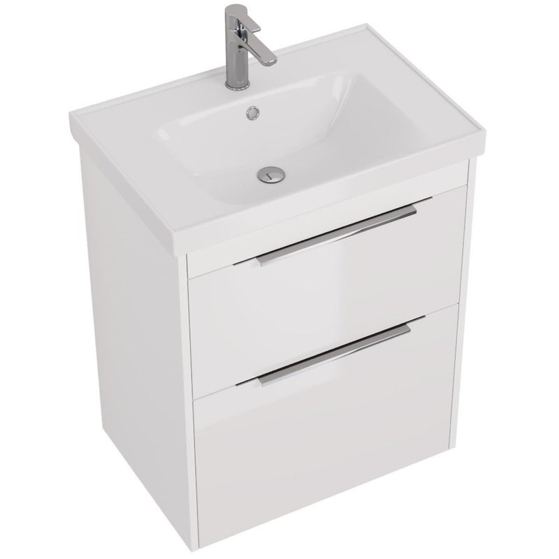 Тумба с раковиной Dreja Prime 70 подвесная, белый глянец