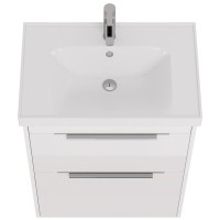 Тумба с раковиной Dreja Prime 70 подвесная, белый глянец
