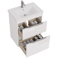 Тумба с раковиной Dreja Prime 70 подвесная, белый глянец