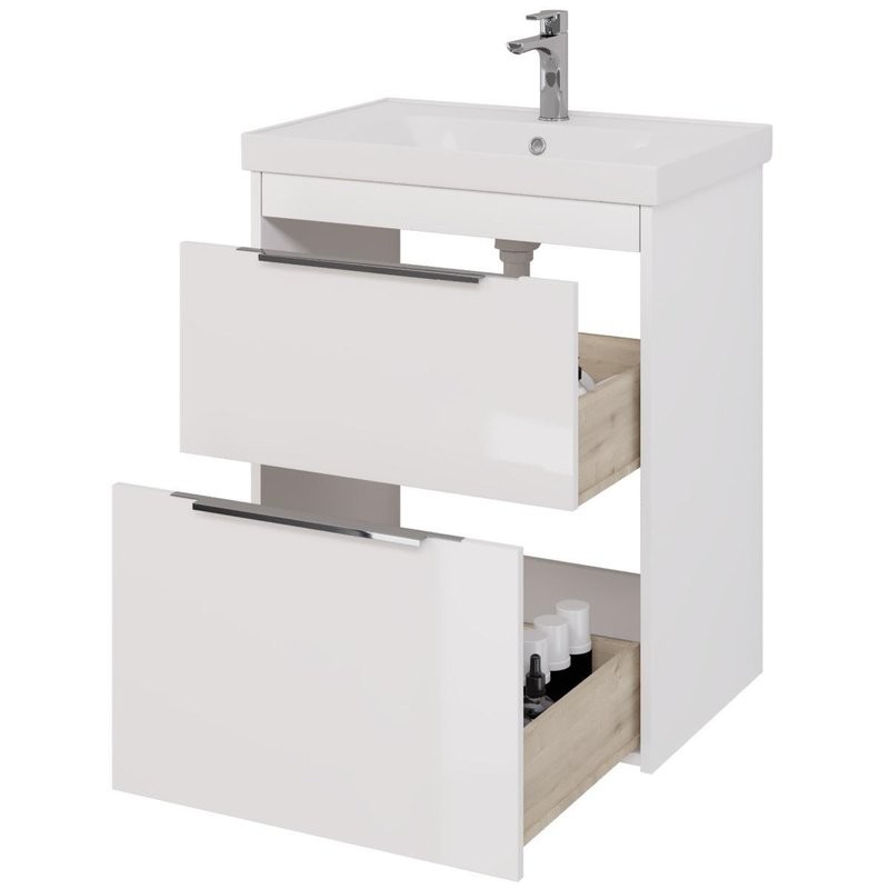 Тумба с раковиной Dreja Prime 70 подвесная, белый глянец