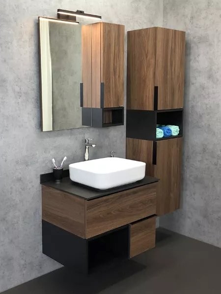 Мебель для ванной комнаты Comforty Штутгарт 75 подвесная, тёмно-коричневый дуб