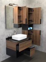 Мебель для ванной комнаты Comforty Штутгарт 75 подвесная, тёмно-коричневый дуб