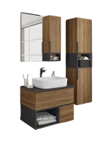 Мебель для ванной комнаты Comforty Штутгарт 75 подвесная, тёмно-коричневый дуб