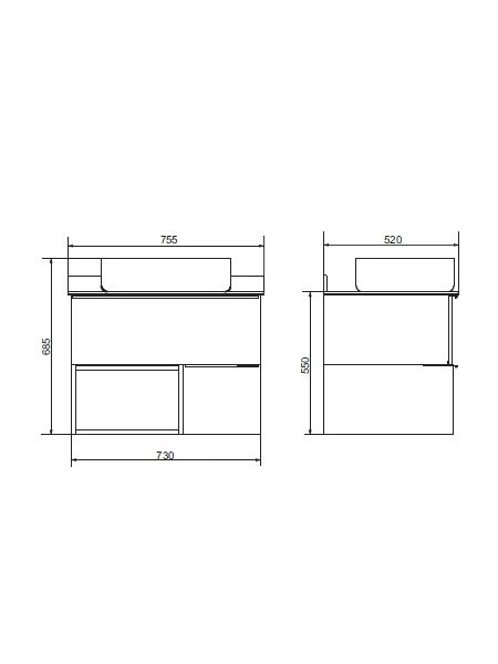 Мебель для ванной комнаты Comforty Штутгарт 75 подвесная, тёмно-коричневый дуб