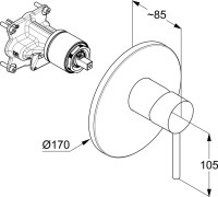 Встраиваемый смеситель для душа и ванны Kludi Bozz 38655N076 брашированное золото