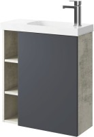 Тумба с раковиной Aqwella Alba 60 R, подвесная, светлый камень