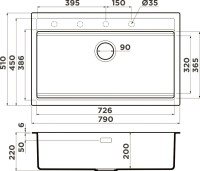 Мойка кухонная Omoikiri Kitagawa 79-LB-AZ azur blue