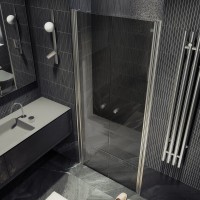 Душевая дверь в нишу Maybahglass MGD-443-5 99 см, профиль матовый хром, стекло графит