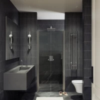 Душевая дверь в нишу Maybahglass MGD-443-5 99 см, профиль матовый хром, стекло графит