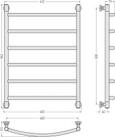 Полотенцесушитель водяной Сунержа Галант + 80x60, белый матовый