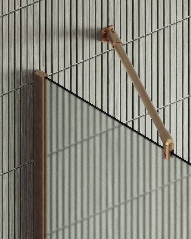 Душевая перегородка Maybahglass MGD-688-2ш 119 см, профиль бронза, стекло сатин