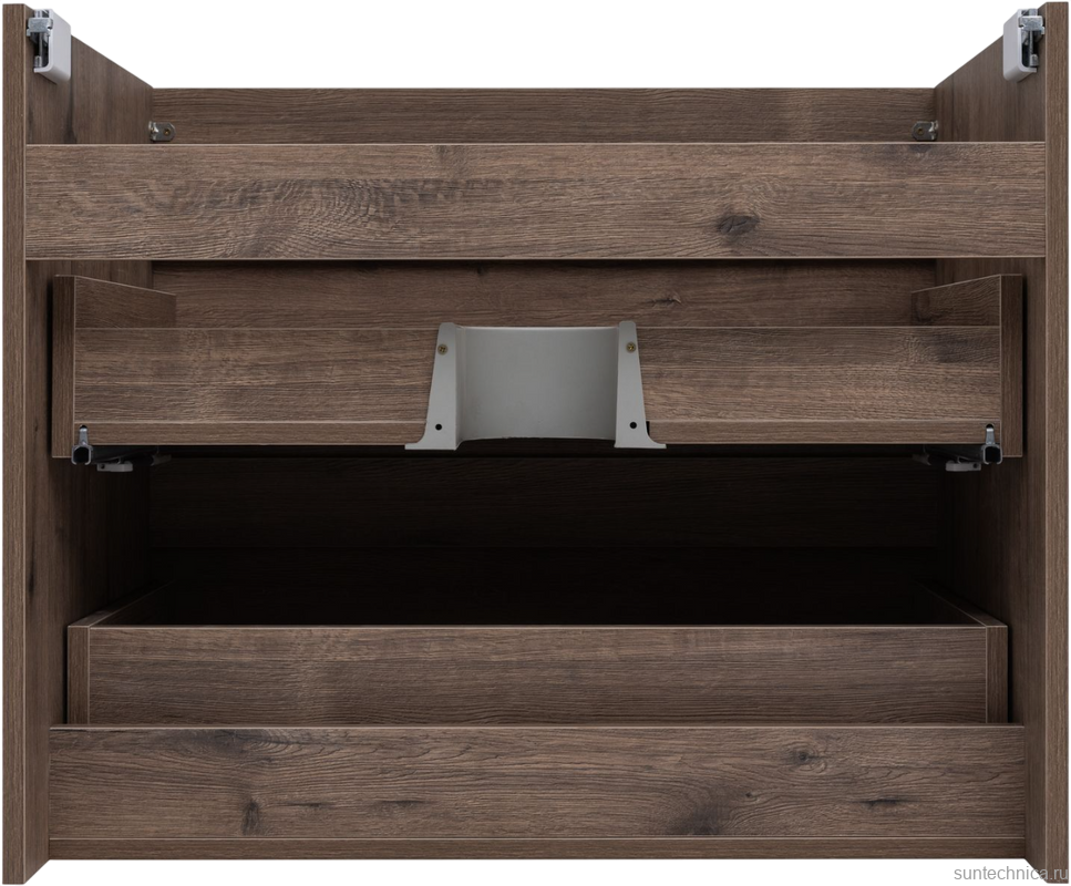 Тумба с раковиной Aquanet Нота new 75 подвесная, дуб веллингтон табак