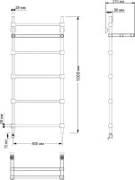 Полотенцесушитель электрический Secado Флоренция 3 105x55 см, подключение слева, бронза, лесенка, латунь, с полкой