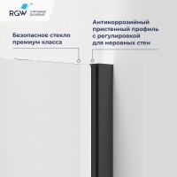 Душевой уголок RGW Passage PA-83-B 100х100 см, профиль матовый черный, стекло прозрачное