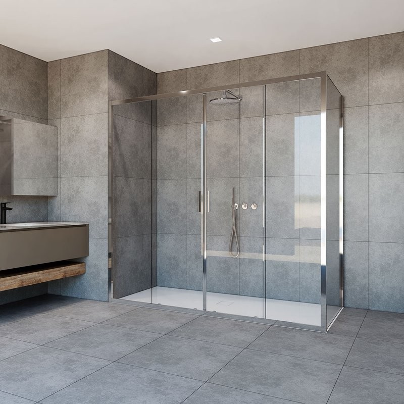 Душевой уголок Vincea Garda VSR-1G28019CL 190x80 см, профиль хром, стекло прозрачное