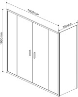 Душевой уголок Vincea Garda VSR-1G28019CL 190x80 см, профиль хром, стекло прозрачное
