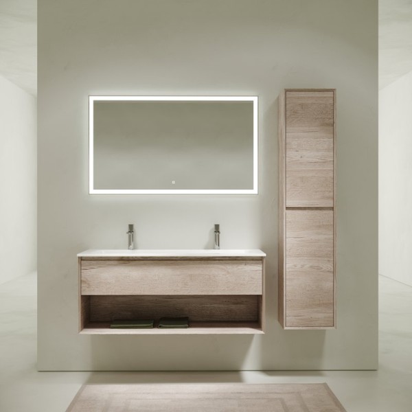 Мебель для ванной комнаты Sancos Marmi 1.0 120 на двоих, дуб галифакс натуральный