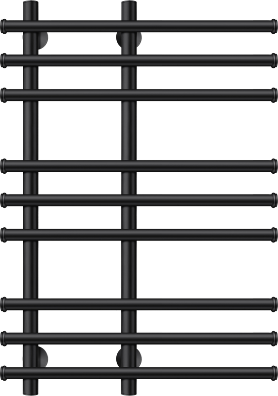 Полотенцесушитель водяной Secado Турин 3 80x55 см, матовый черный, лесенка