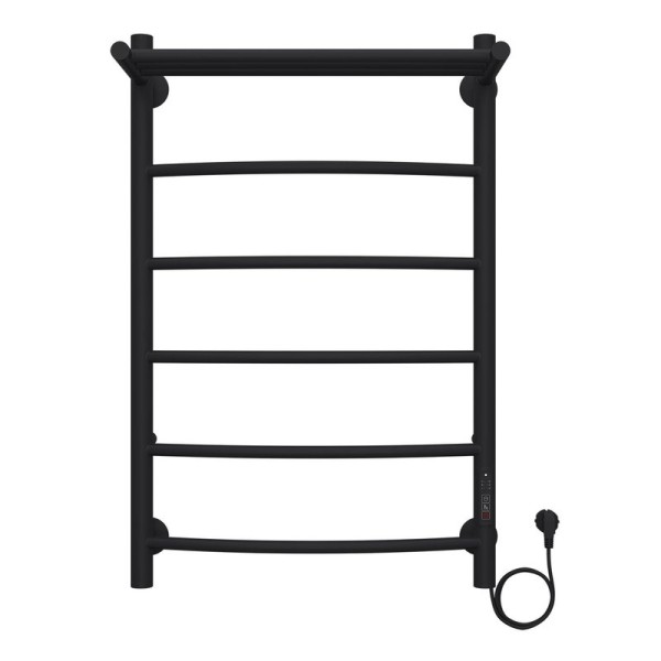 Полотенцесушитель Azario VERONA 500/800 электрический ЧЕРНЫЙ с полкой R 5 пер.