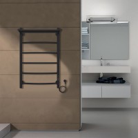 Полотенцесушитель Azario VERONA 500/800 электрический ЧЕРНЫЙ с полкой R 5 пер.